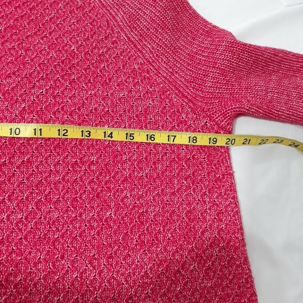 Talbots Plus texturized stitch Sweater twist Knit Long-Sleeve Fuchsia Size 1X - Picture 13 of 14